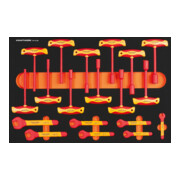 Kraftwerk VDE Insert avec clé à molette/poignée en T hexagonale externe 19 pièces