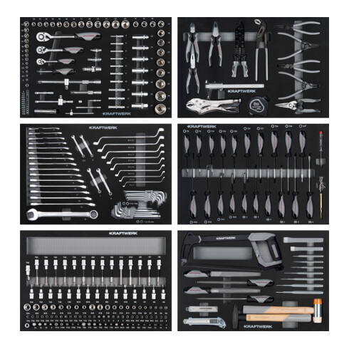 Kraftwerk Werkstattwagen BT700, mit 7 Schubladen bestückt, 301-tlg.