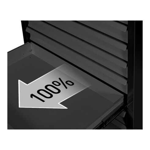 Kraftwerk Werkstattwagen BT900 7 Schubladen schwarz, leer