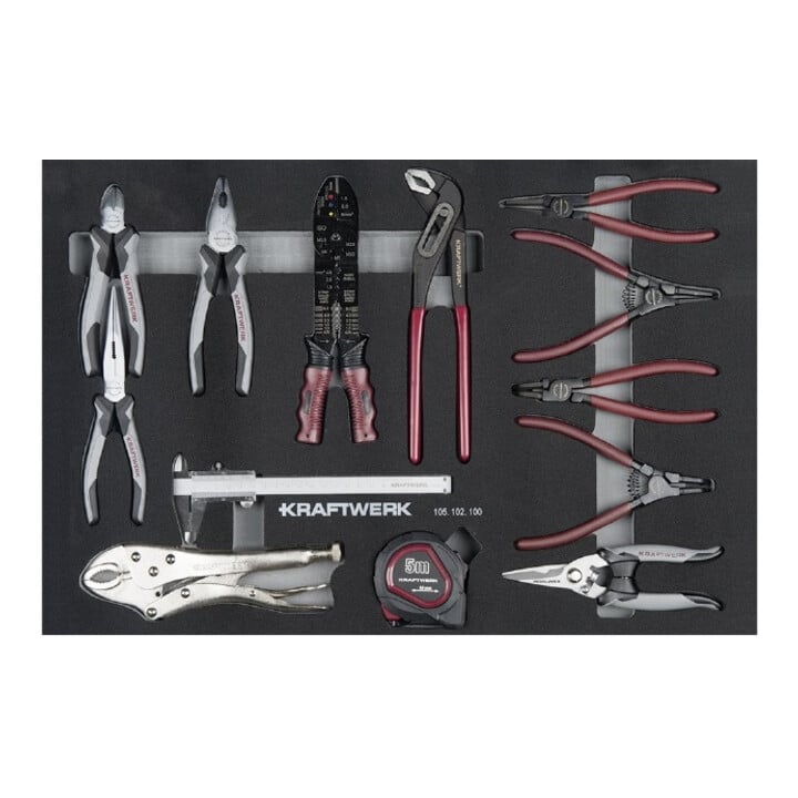 Kraftwerk Werkzeug-Satz, EVA 60/40, 1/4"+ 3/8"+ 1/2", 150-tlg.
