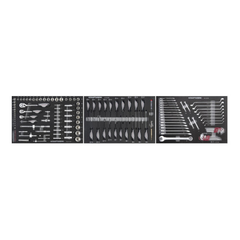 Kraftwerk Werkzeug-Satz, EVA 60/40, 1/4"+ 3/8"+ 1/2", 154-tlg.