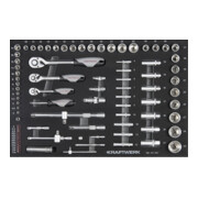 Kraftwerk Werkzeug-Satz, EVA 60/40, 1/4"+ 3/8"+ 1/2", 154-tlg.-2