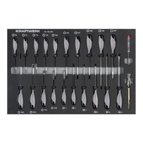 Kraftwerk Werkzeug-Satz, EVA 60/40, 1/4"+ 3/8"+ 1/2", 154-tlg.