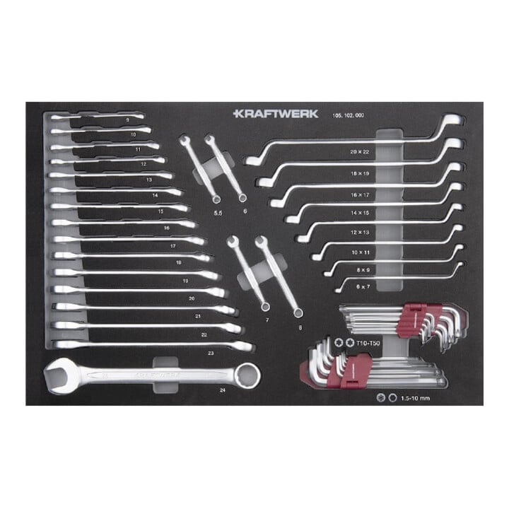 Kraftwerk Werkzeug-Satz, EVA 60/40, 1/4"+ 3/8"+ 1/2", 154-tlg.