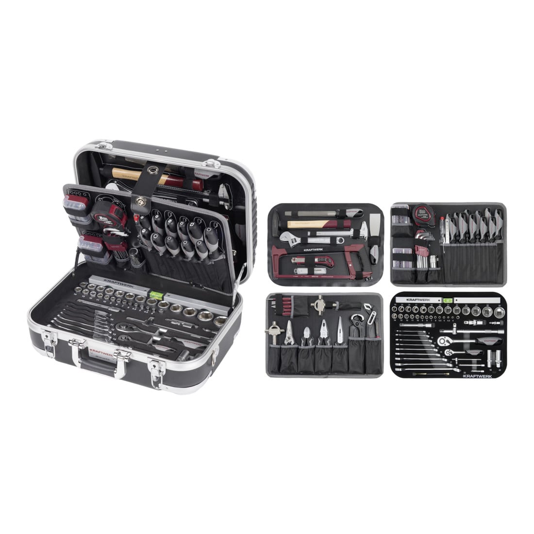 Kraftwerk Werkzeugkoffer B100, ABS, 1/4" + 1/2", 170 tlg.