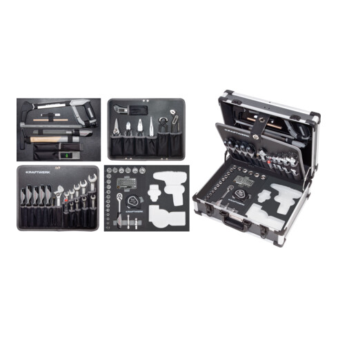 Kraftwerk Werkzeugkoffer B147, 3/8",97-tlg. ohne Powertool mit Bosch