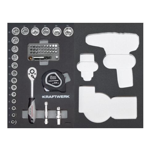 Kraftwerk Werkzeugkoffer B147, 3/8",97-tlg. ohne Powertool mit Bosch