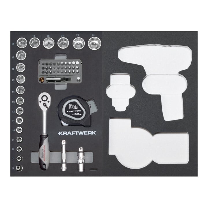 Kraftwerk Werkzeugkoffer B147, 3/8",97-tlg. ohne Powertool mit Bosch