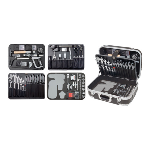 Kraftwerk Werkzeugkoffer B160, 3/8", 162-tlg. ohne Powertool + Metabo