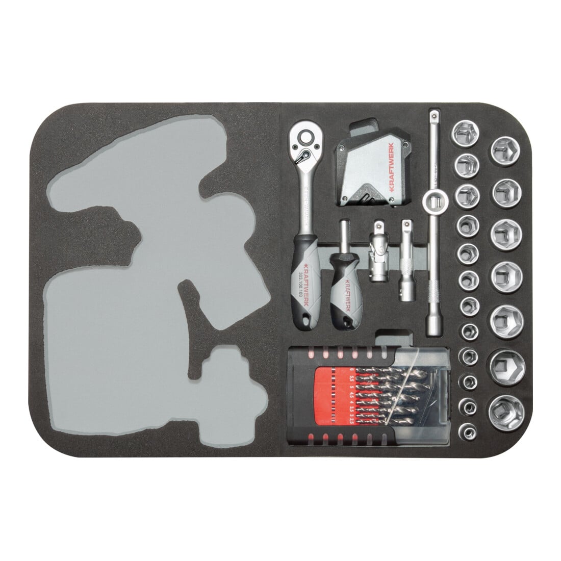 Kraftwerk Werkzeugkoffer B160, 3/8", 162-tlg. ohne Powertool mit Bosch
