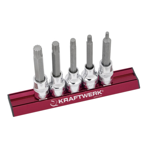 Kraftwerk XZN-Vielzahn-Lang-Bit-Steckschlüssel-Satz 70mm MAGALU 1/2", 5-tlg.