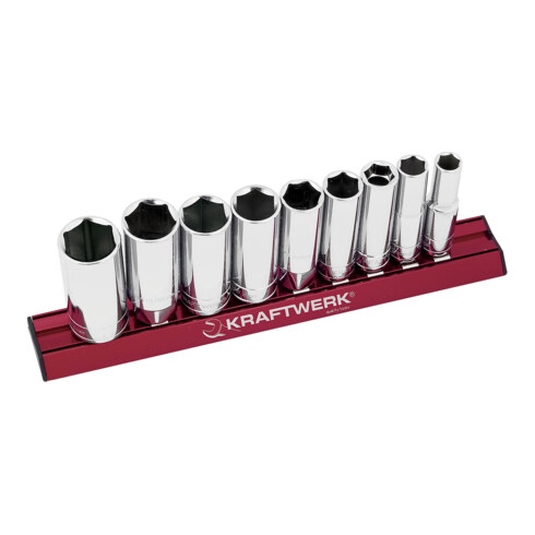 Kraftwerk Zoll-Stecknusssatz lang MAGALU 3/8", 9-tlg.