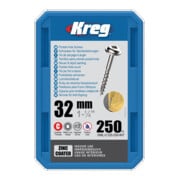 Kreg Vis à pocket-hole 32 mm, zinguées, Maxi-Loc, filetage grossier-1