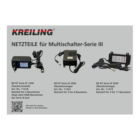 Kreiling Tech. Netzteil m. F-Anschluss 15V/3300mA KR NT Ser.III MS3300