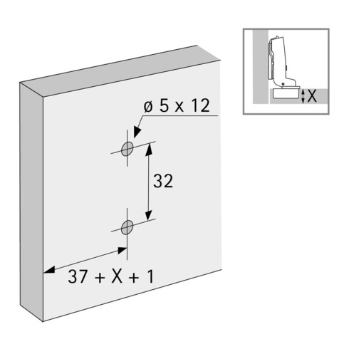 Kreuzplatte STA obsidianschwarz D=0,0mm HETTICH