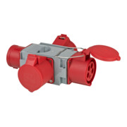 Kreuzverteiler CEE400V/32A 3fach Stecker CEE + 3x Steckdosen CEE-2