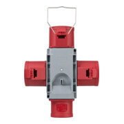 Kreuzverteiler CEE400V/32A 3fach Stecker CEE + 3x Steckdosen CEE-4