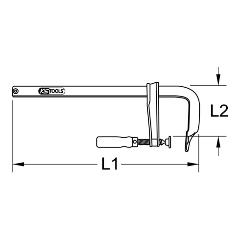 KS Tools schroefklem van smeedbaar gietijzer, houten handvat