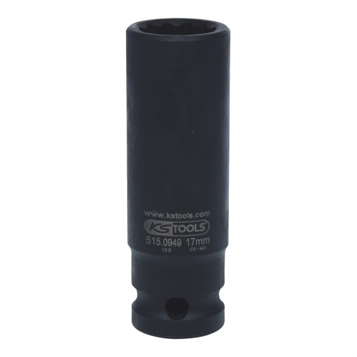 KS Tools 1/2" 12-kant-Kraft-Stecknuss, lang, 17 mm