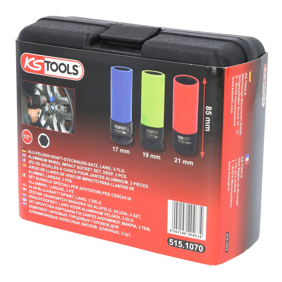 KS Tools 1/2" aluminium randdopsleutelset robuust, 3 stuks