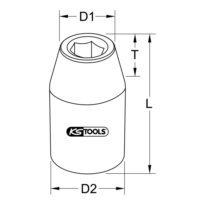 KS Tools 1/2" bit adapter bus, voor 5/16" bits