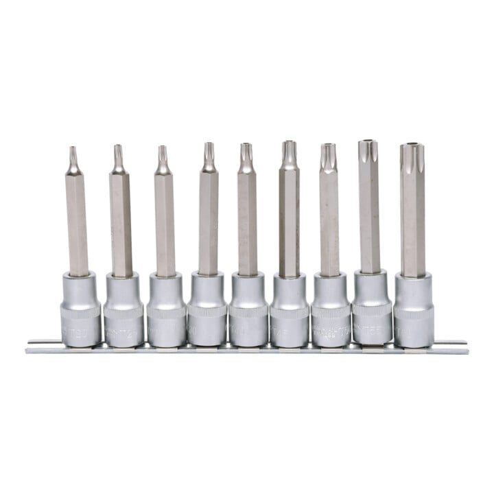 KS Tools 1/2" bit dopsleutelset, lang, 9-delig, TB20-TB60 met boring