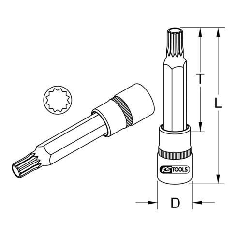 KS Tools 1/2" bit inbus XZN