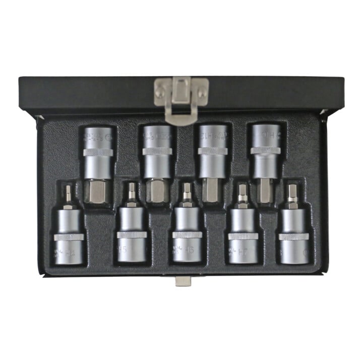 KS Tools 1/2" Bit-Stecknuss-Satz Innensechskant, kurz, 9-teilig