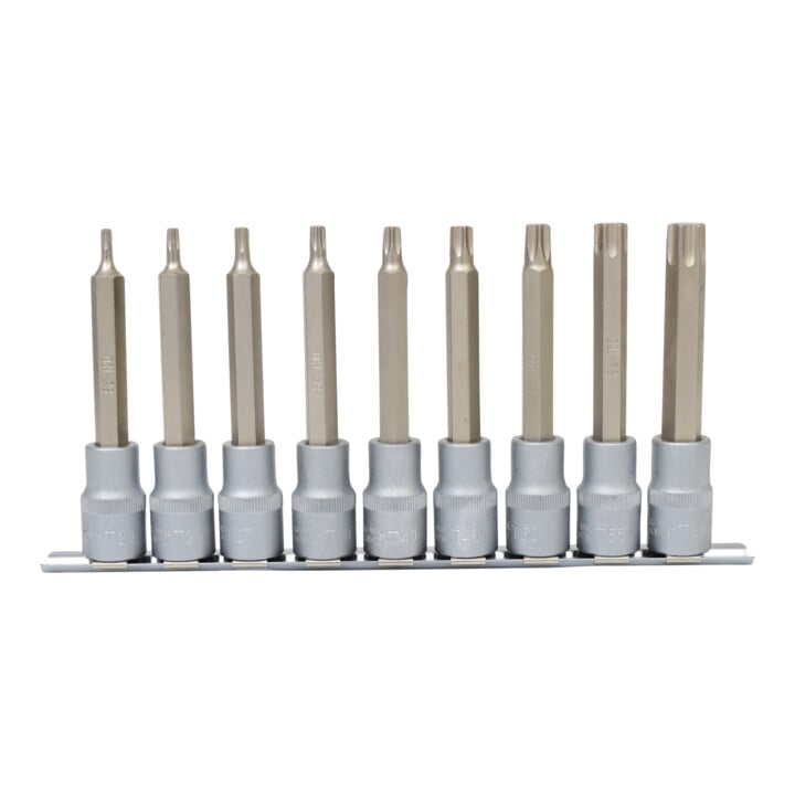KS Tools 1/2" Bit-Stecknuss-Satz TX, lang, 9-teilig, T20-T60