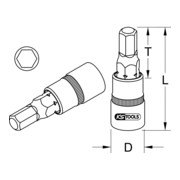 KS Tools 1/2" CHROMEplus bit bus, kort, 13 mm-5