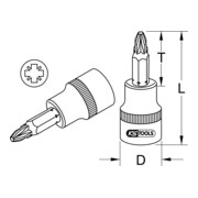 KS Tools 1/2" CHROMEplus bit dopsleutel, PZ-3