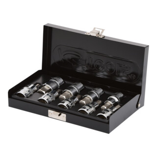 KS Tools 1/2" CHROMEplus bit dopsleutelset, 9 stuks 4-17mm, kort