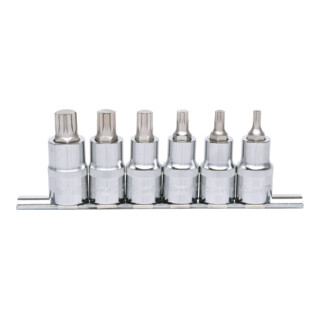 KS Tools 1/2" CHROMEplus bit dopsleutelset XZN, 6 stuks M5-M14