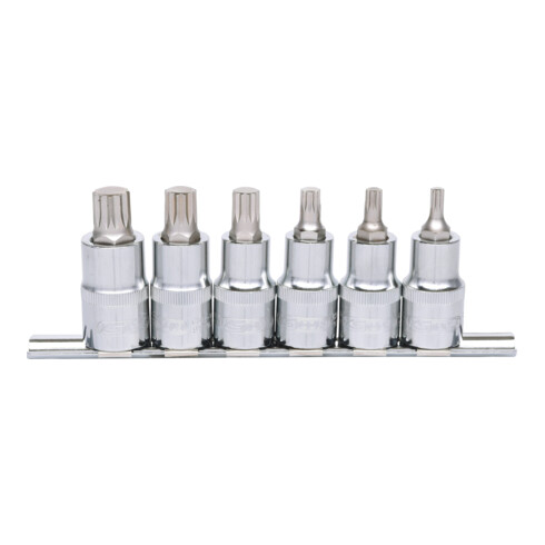 KS Tools 1/2" CHROMEplus bit dopsleutelset XZN, 6 stuks M5-M14