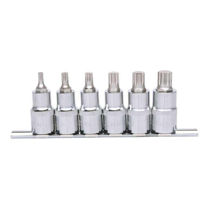 KS Tools 1/2" CHROMEplus bit dopsleutelset XZN, 6 stuks M5-M14