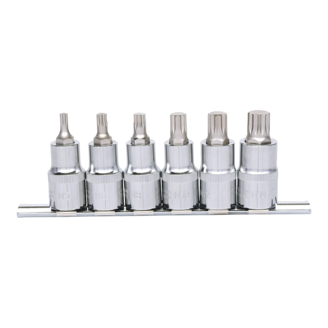 KS Tools 1/2" CHROMEplus bit dopsleutelset XZN, 6 stuks M5-M14