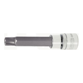 KS Tools 1/2" CHROMEplus Bit-Stecknuss RIBE mit Stirnlochbohrung,lang