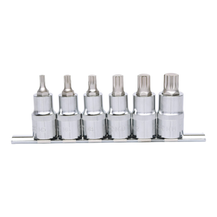 KS Tools 1/2" CHROMEplus Bit-Stecknuss-Satz XZN, 6-teilig M5-M14