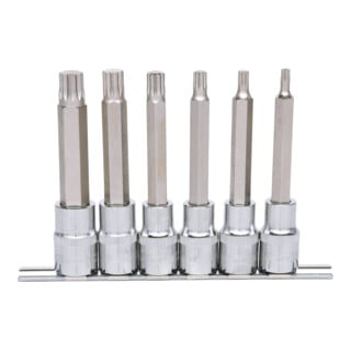 KS Tools 1/2" CHROMEplus Bit-Stecknuss-Satz XZN, lang, 6-teilig M5-M14