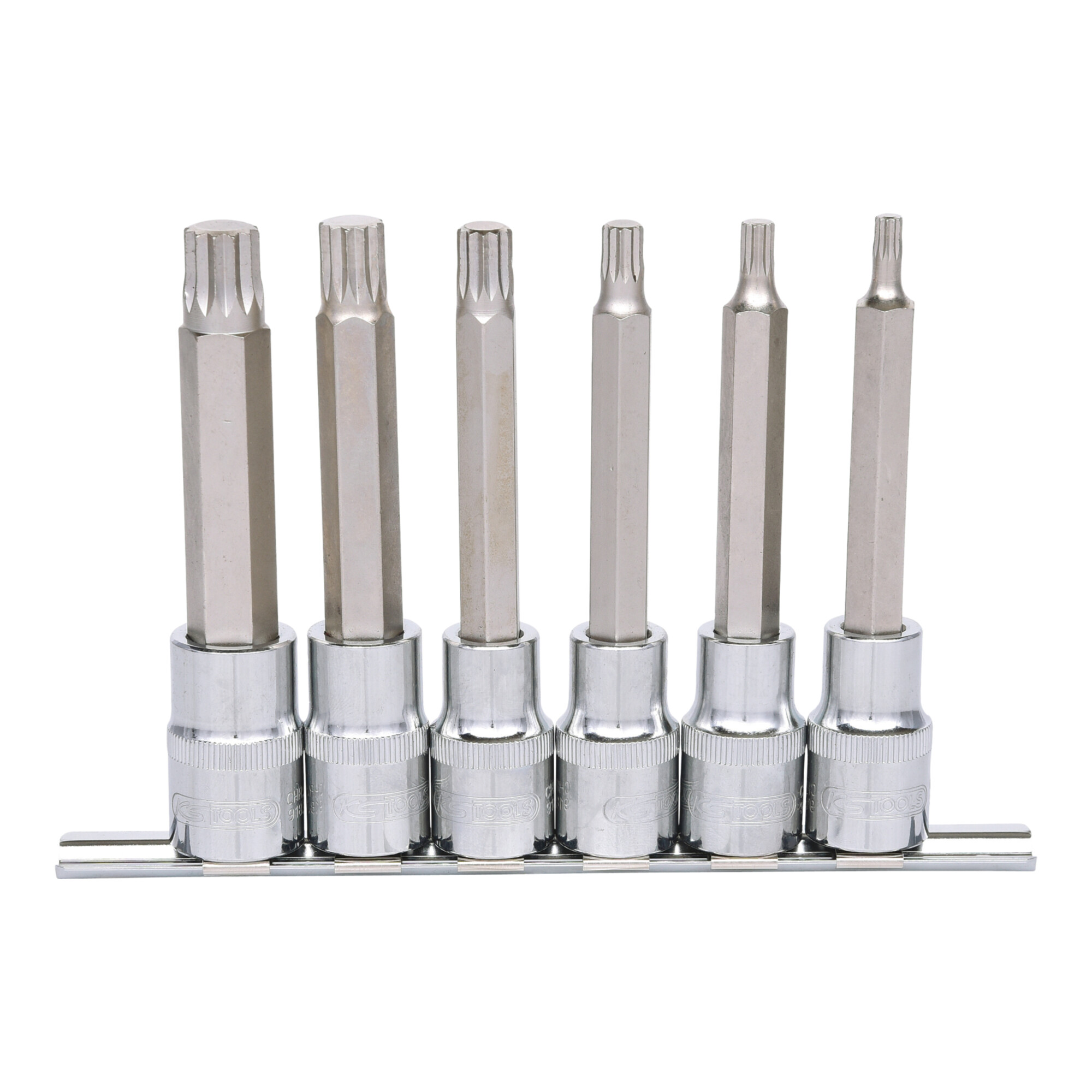 KS Tools 1/2" CHROMEplus Bit-Stecknuss-Satz XZN, lang, 6-teilig M5-M14