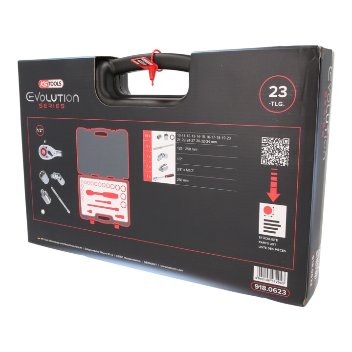 KS Tools 1/2" CHROMEplus Coffret de douilles, 23 pcs.