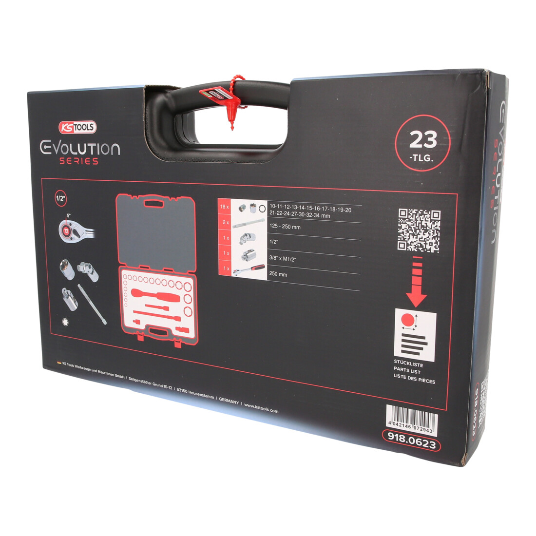 KS Tools 1/2" CHROMEplus dopsleutelset, 23-delig