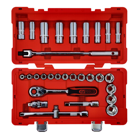 KS Tools 1/2" CHROMEplus dopsleutelset, 30-delig.