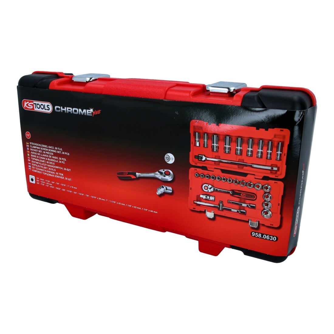 KS Tools 1/2" CHROMEplus dopsleutelset, 30-delig.