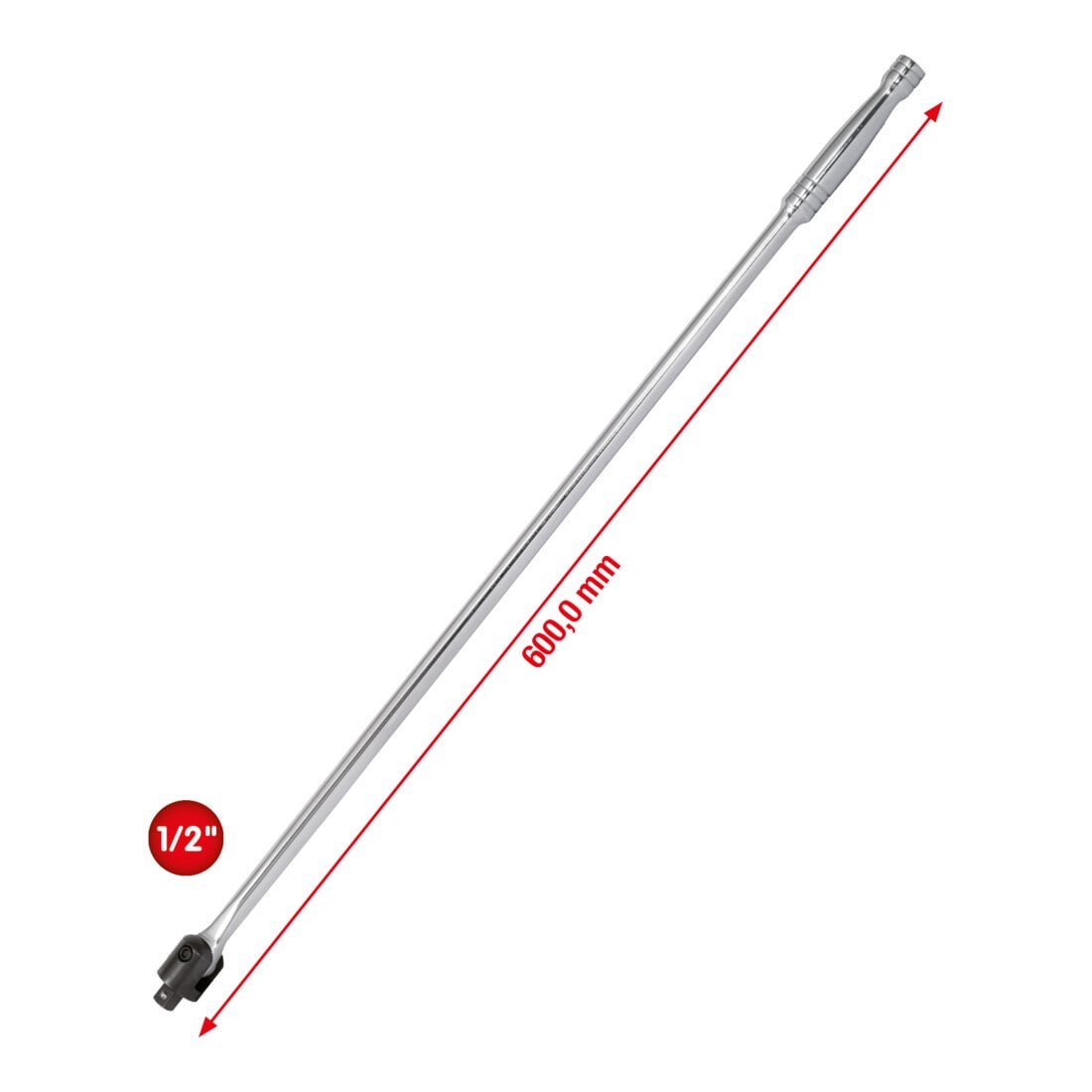 KS Tools 1/2" CHROMEplus Gelenk-Steckgriff, 600mm