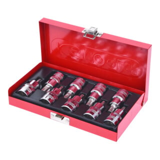 KS Tools 1/2" CHROMEplus Jeu de douilles tournevis TX percé,9 pcs. TB20-TB60