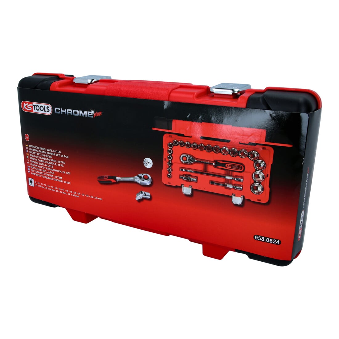 KS Tools 1/2" CHROMEplus set de clés à douille, 24 pcs