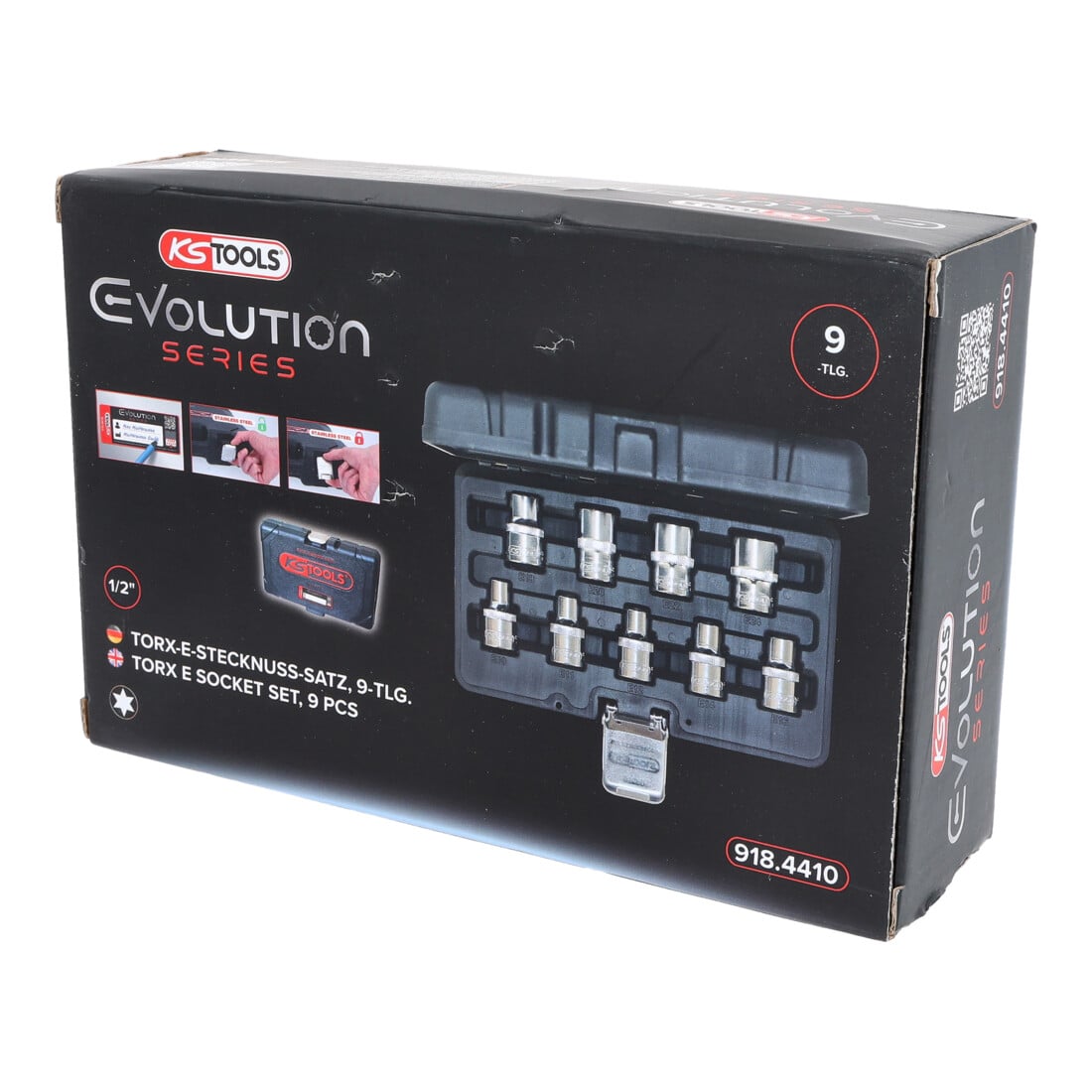 KS Tools 1/2" CHROMEplus TX-E-Stecknuss-Satz, 9-teilig