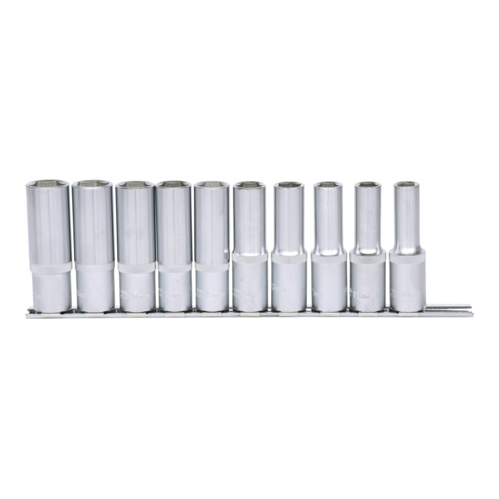KS Tools 1/2" CLASSIC Sechskant-Stecknuss-Satz, lang, 10-teilig 10-19mm
