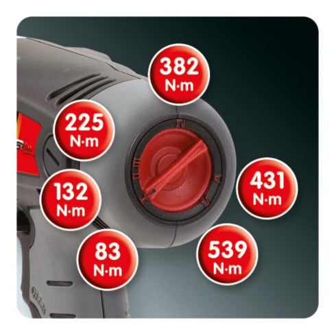 KS Tools 1/2" Clé à chocs avec réglage de couple sur batterie,1.800 Tr/min,sans batterie et chargeur